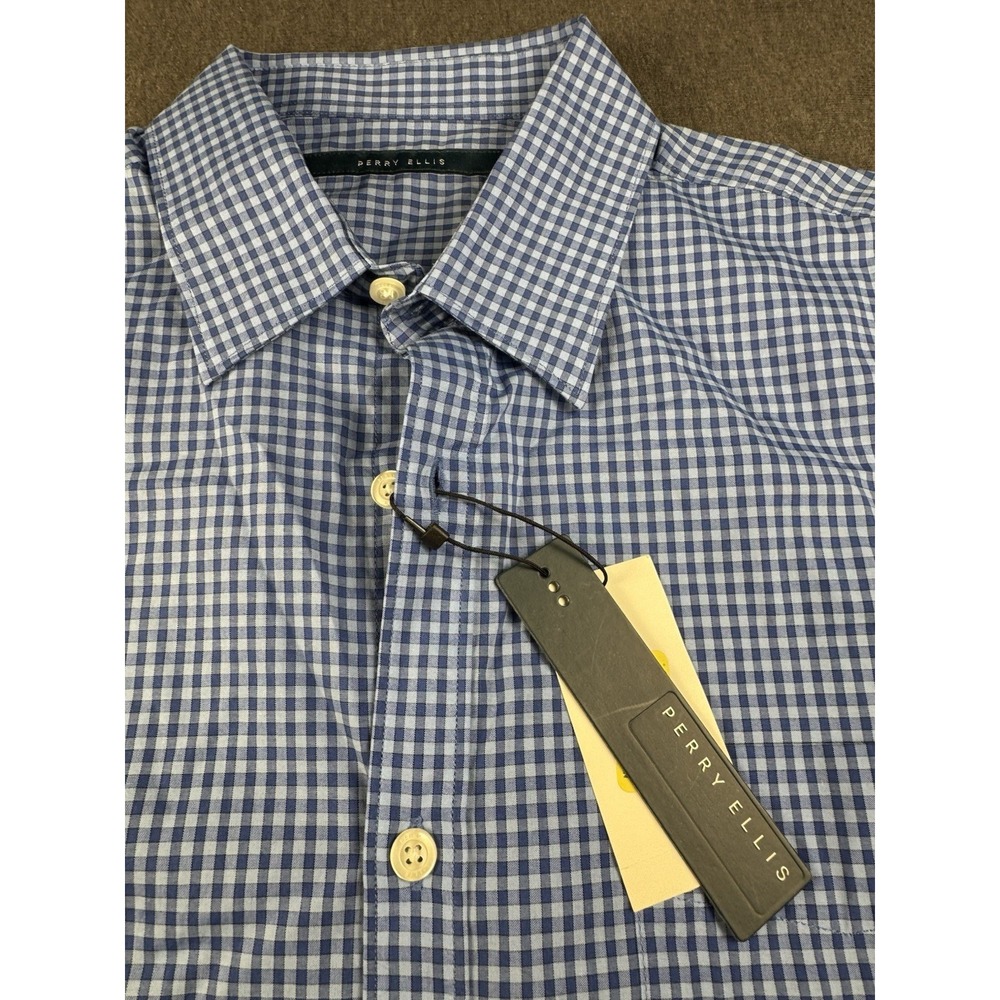 Perry Ellis Blue Button Down Shirt Size Small‎